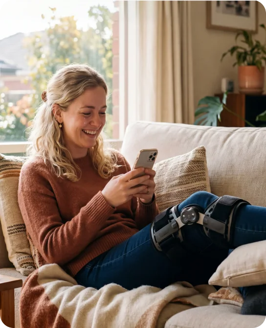 Patient relaxing at home after a referral